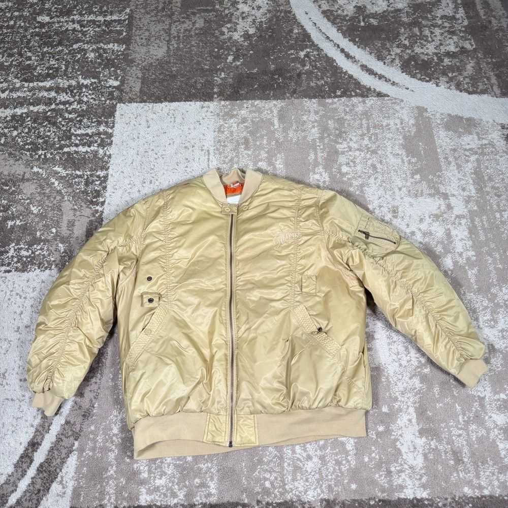 Akademiks Bomber Jacket Men's 3XL Gold Y2K Vintage Puffer Streetwear Hiphop